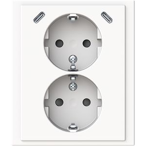 wandcontactdoos ra dubbel kv + USB-C/C inbouw Future studiowit