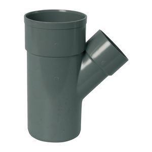 Wadal PVC lijm T-stuk 45° 50x40mm grijs mof/spie