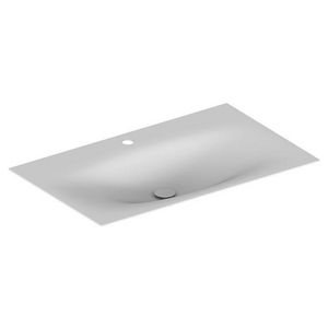 Geëmailleerde wastafel met 1 kraangat 1206x4x493 blue satin