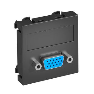Draagplaat VGA connector met schroefaansl. 45x45mm zwart