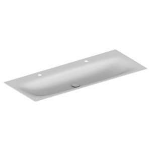 Geëmailleerde wastafel 2 kraangaten 1206x4x493 blue satin