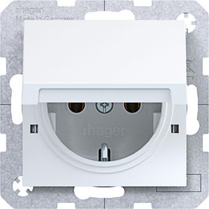 SCHUKO-wandcontactdoos vergrend.afd. steekkl. A.x/C.x wit gl