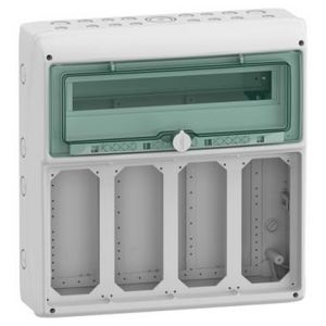 Verdeler contactdoos combinatie 1x18 mod 4 openingen 103x225mm
