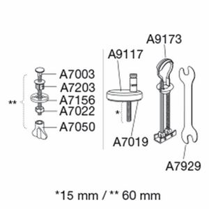 Bevestigingsgarnituur scharnieren v closetzitting uni DG6999