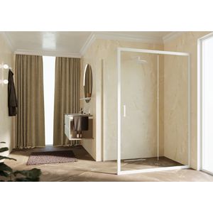 Deur Zeph 2.0 2P 114 Verst. 114-120 Cm Helder Glas Wit Mat