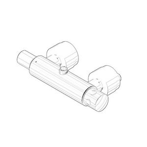 Aansluiting douchethermostaat wand 315x85x210mm Messing