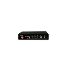 Netwerk switch met 4 POE en 2 uplink poorten