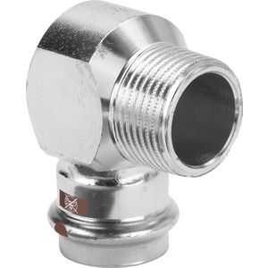 Overgangsknie 90° TEMPONOX persaansluiting RVS 22x3/4"bu.dr. 1714.1 VVE=5