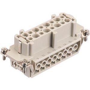 Contactblok Han E 16 Pos. vrouw Insert Screw