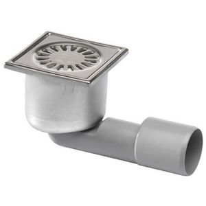 Compact vloerput 97x97mm RVS ZU. 40/50mm sifon50mm