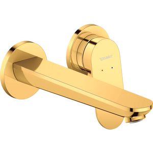 Wave 2-gats wandmengkraan afbouwdeel goud gepolijst sprong 202mm excl. inbouwdeel