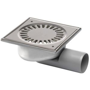 Vloerput Compact RVS304 147x147mm v 50mm geschroefd rooster