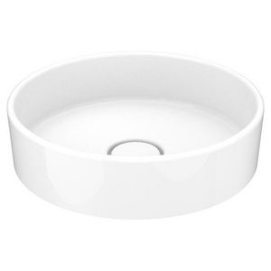 Wastafel keramiek rond 400mm zOnder kraangat wit