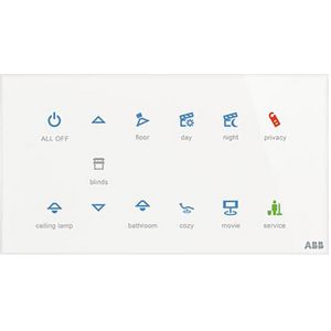 Glasstouch sensor KNX Tacteo 12 voudig horizontaal