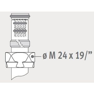 Klemkoppeling Tece-buis M24 - 16x2,2mm chroom VVE=2