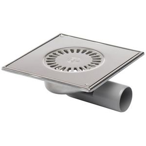 Vloerput Compact RVS304 197x197mm 50mm vastgeschr rooster nv