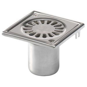 Vloerput zonder watersl RVS304 97x97mm ou 50mm geschr rst