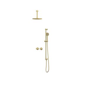 Afbouwdeel regendouche IVY combiset Bond 3 inbouwthermostaat symmetry gebor. mat goud CSB3EXMPCEBB excl. inbouwbox