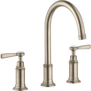 AXOR Montreux 3-gats 2-hendel wastafelkraan 180 brushed nickel