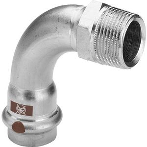 Bochtkoppeling 90° TEMPONOX persaansluiting RVS 28x1"bt.dr. 1714