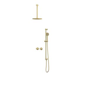 Afbouwdeel regendouche IVY combiset Bond 3 inbouwthermostaat symmetry gebor. mat goud CSB3EXMPCECB excl. inbouwbox