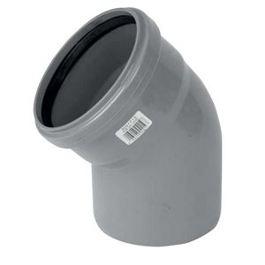 PVC manchet bocht 45° 250mm SN4 grijs mof/spie