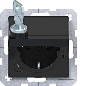 SCHUKO-wandcontactdoos zelfs.+vergr. steekkl. A.x/C.x zwart