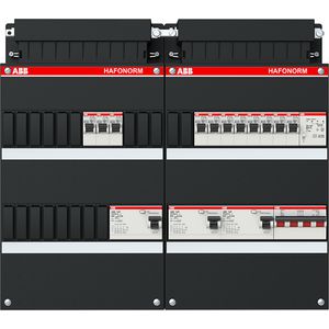 Installatiekast 11x achter 3x 30mA + T + HS 3-f
