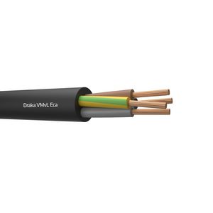 Ring a 100m. soepel vinylsnoer H05VV-F VmVL Eca zwart  4G1,5mm² (geel/groen-bruin-zwart-grijs)