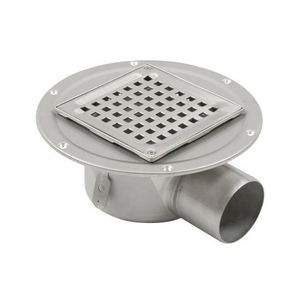 Vloerput RVS304 145x145mm zu 75mm flens vastgeschr rst ve