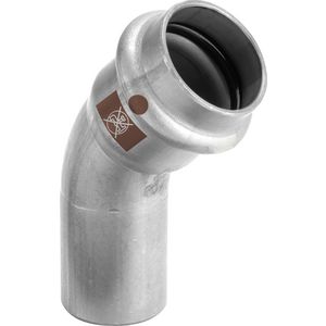 Bochtkoppeling 45° TEMPONOX persaansluiting RVS spie x persaansluiting 28x28mm 1726.1
