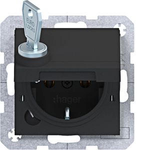 SCHUKO-wandcontactdoos zelfs.+vergr. steekkl. A.x/C.x zwart