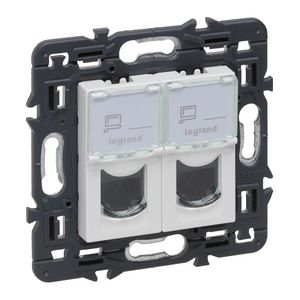 Wandcontactdoos 2xRJ45 UTP Cat. 6 wit Valena Next