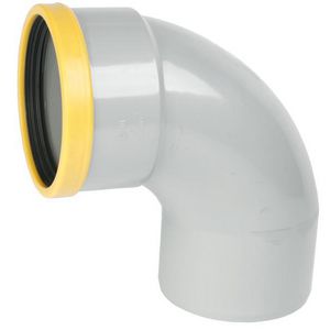 PVC bocht 88° 250mm SN8 0,75D grijs mof/spie