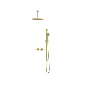 Afbouwdeel regendouche IVY combiset Bond 3 inbouwthermostaat symmetry gebor. mat goud CSB3EXMPCFBB excl. inbouwbox