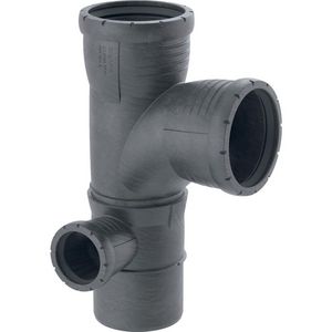 Silent-Pro PP-MX gecombineerd hoek T-stuk 87,5° links 110x110x75x110mm 3x mof/spie