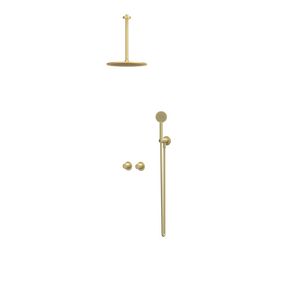 Afbouwdeel regendouche IVY combiset Bond 3 inbouwthermostaat symmetry gebor. mat goud CSB3EXMPCFCA excl. inbouwbox