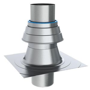 Schoorsteenkap aluminium + belucht. 200 + RVS-pijp