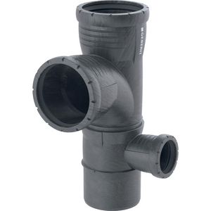 Silent-Pro PP-MX gecombineerd hoek T-stuk 87,5° rechts 110x110x50x110mm 3x mof/spie