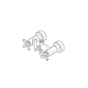 Aansluiting voor badkuip wand 200x215x140mm chr
