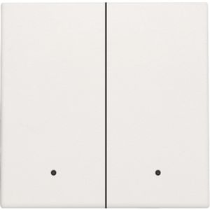 Afwerkingsset lens dubbele elektr. schakelaar/knop white