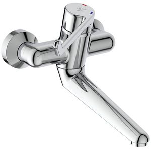 Ceraplus wandmengkraan hoh 150mm chroom sluiting over koud lange hendel uitloop 200mm incl. S-koppelingen