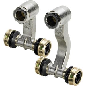 Plint-radiatoraansluitstuk RAXOFIX 16x1/2"(15mm klemset)x16mm messing 5373