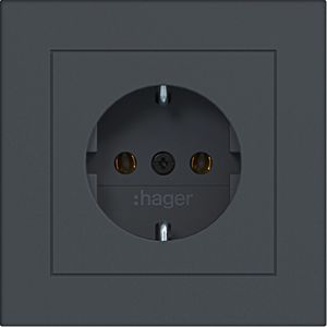 SCHUKO-wandcontactdoos met afdekplaat steekkl. A.1 antraciet