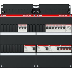 Installatiekast 10x achter 3x 30mA + T + HS 3-f