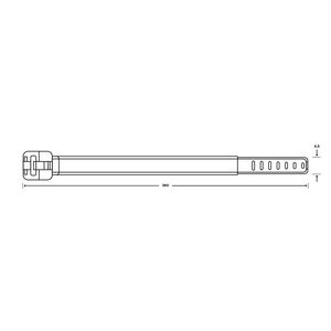 Zak a 1000st. trekbandjes met stalen lip 360X4,5mm transparant bulk