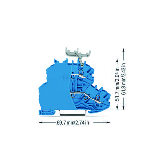 2etageklem Rijg-/rijg afsluitplaat blauw 2000/099-000 VVE=50