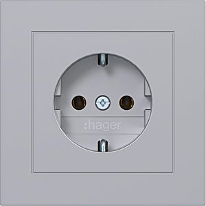 SCHUKO-wandcontactdoos met afdekplaat steekkl. A.1 titaan