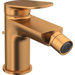 Wave 1-hendel bidetmengkraan brons geborsteld incl. waste-inrichting