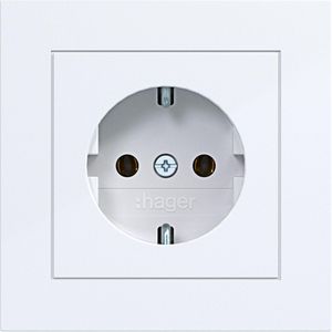 SCHUKO-wandcontactdoos met afdekplaat steekkl. A.1 lichtwit
